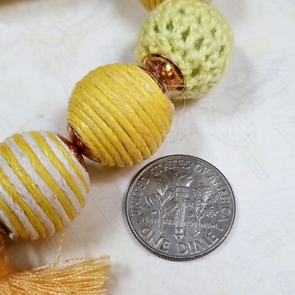 Boho Crochet Ball Bead Tassel Stretch Bracelet - Picture 9 of 16